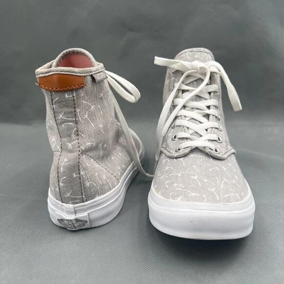 Vans Camden High-Top Gray White Canvas Dandelion Print Sneakers Size 7.5 - Picture 12 of 16